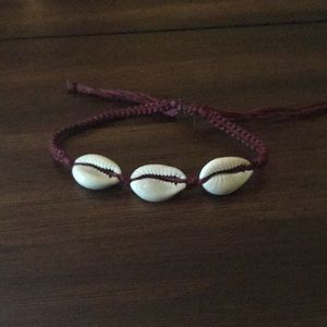 Adjustable cowrie shell bracelet